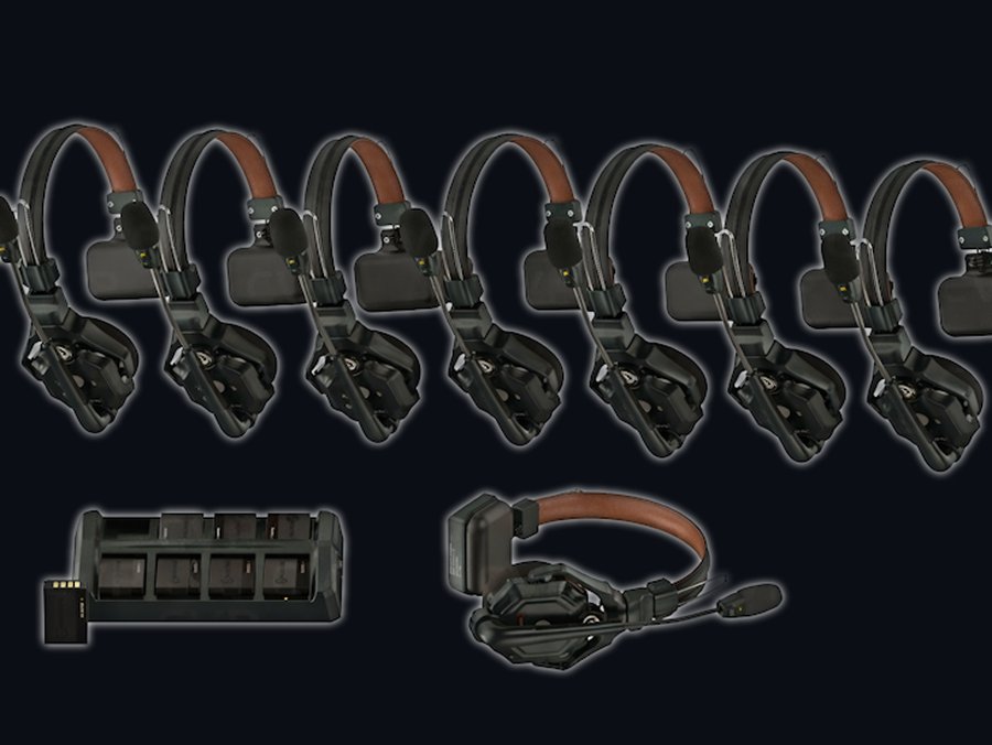 Clear Com 8-piece headset set